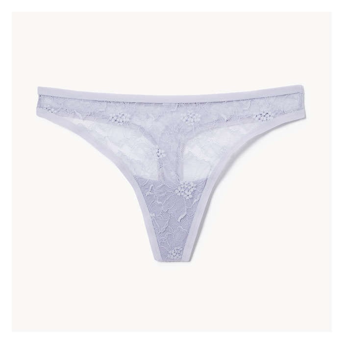 Women's Lace Thong - Dusty Blue